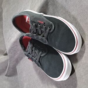 Vans Chima Ferguson Sydney Pro Black Suede Canvas Leather Sneakers VG US J4 W5.5